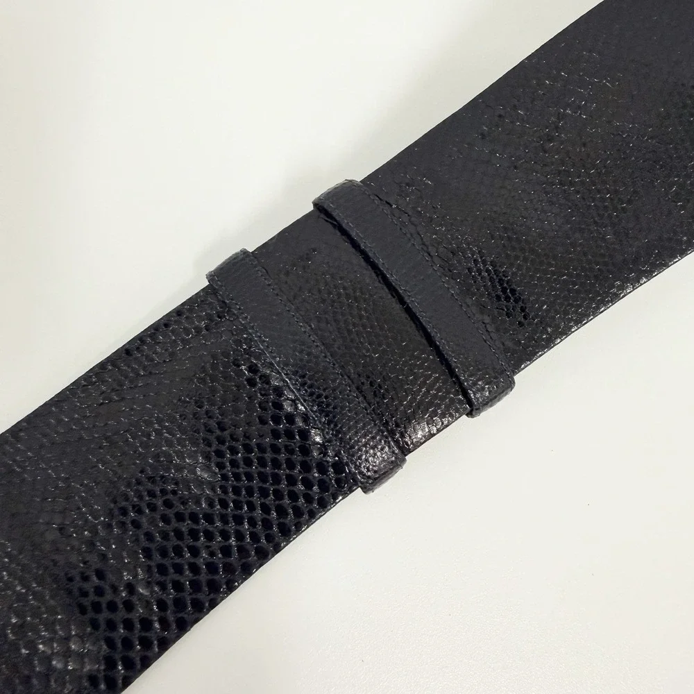 Vintage Judith Leiber Karung Belt Wide Black Multi Gemstone Buckle Adjustable